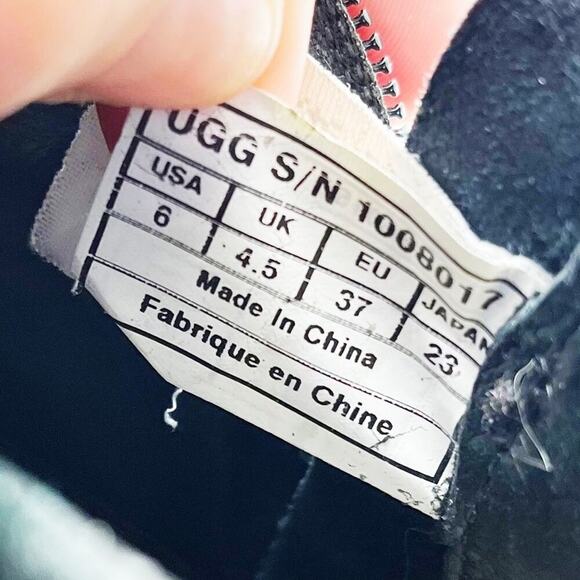 Ugg Emalie Moto Buckle Wedge Leather Lined Heels Boots Shoes Bootie - Picture 14 of 14